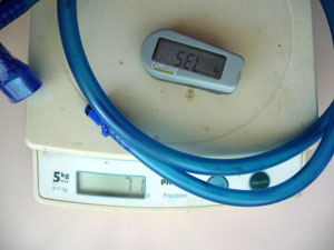 Picture of Camelbak Omega Deluxe Reservoir Flow Meter on scale at 71g