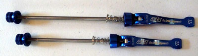 Pair of A2Z Titanium Skewers annodized in blue