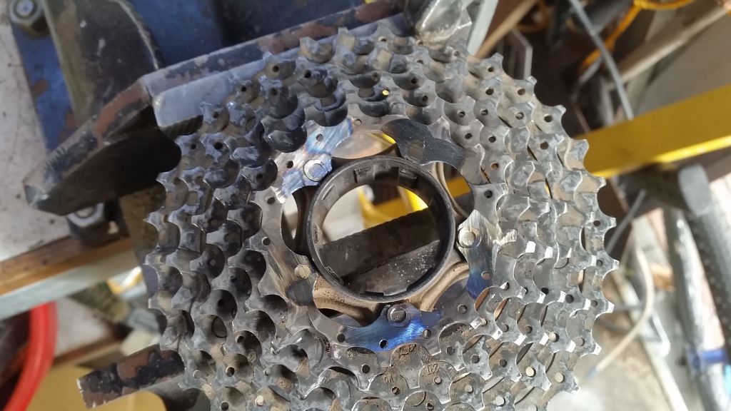 Modifying XT 9 speed cassette to remove 17t cog for use with range extender